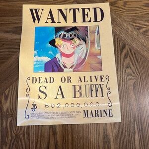 3D Motion Lenticular Poster-One Piece Wanted Monkey D. Luffy Wall Art Gift Decor